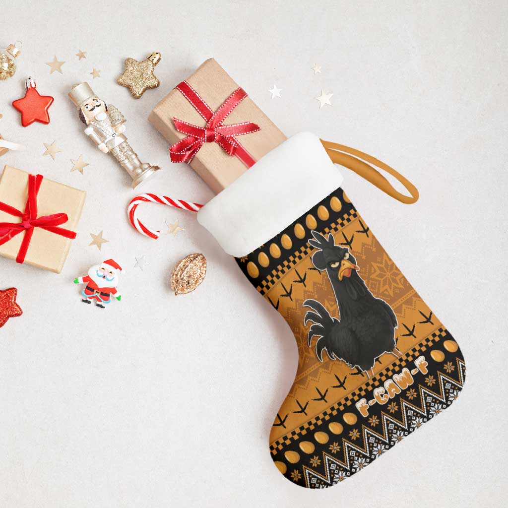 Chicken Christmas Stocking F Caw F - Wonder Print Shop