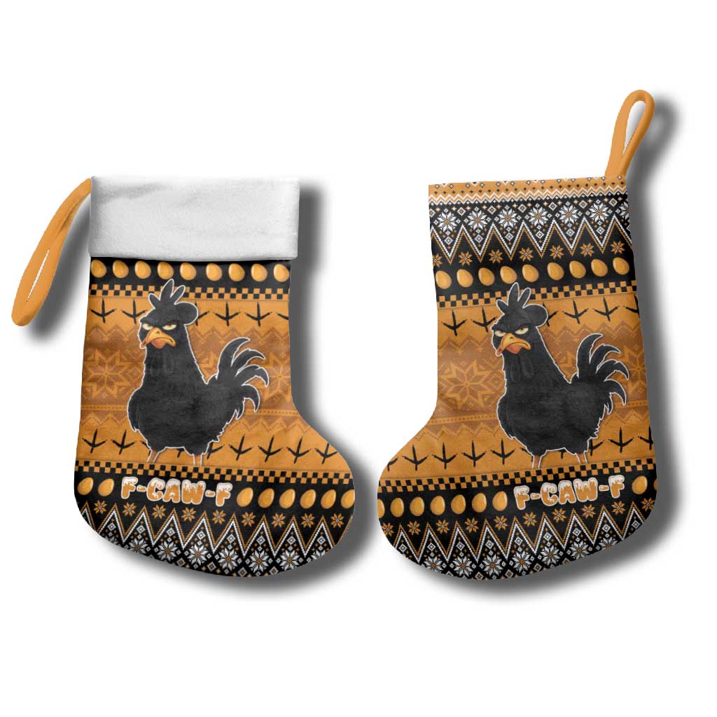 Chicken Christmas Stocking F Caw F - Wonder Print Shop