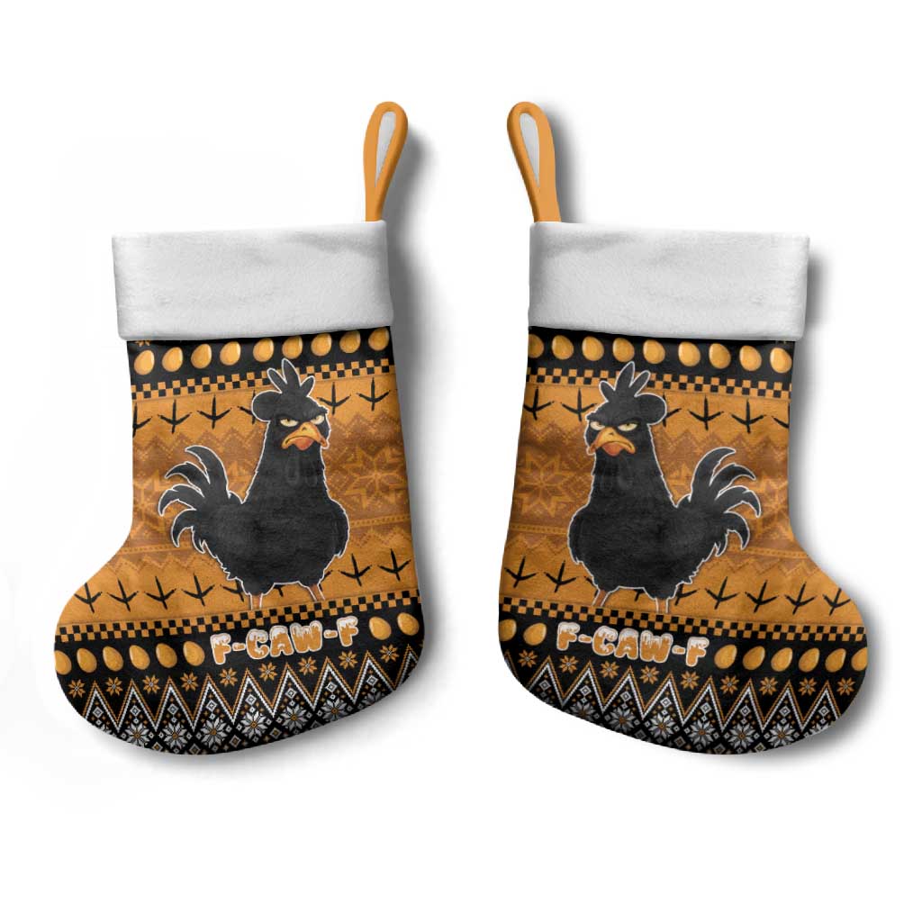Chicken Christmas Stocking F Caw F - Wonder Print Shop