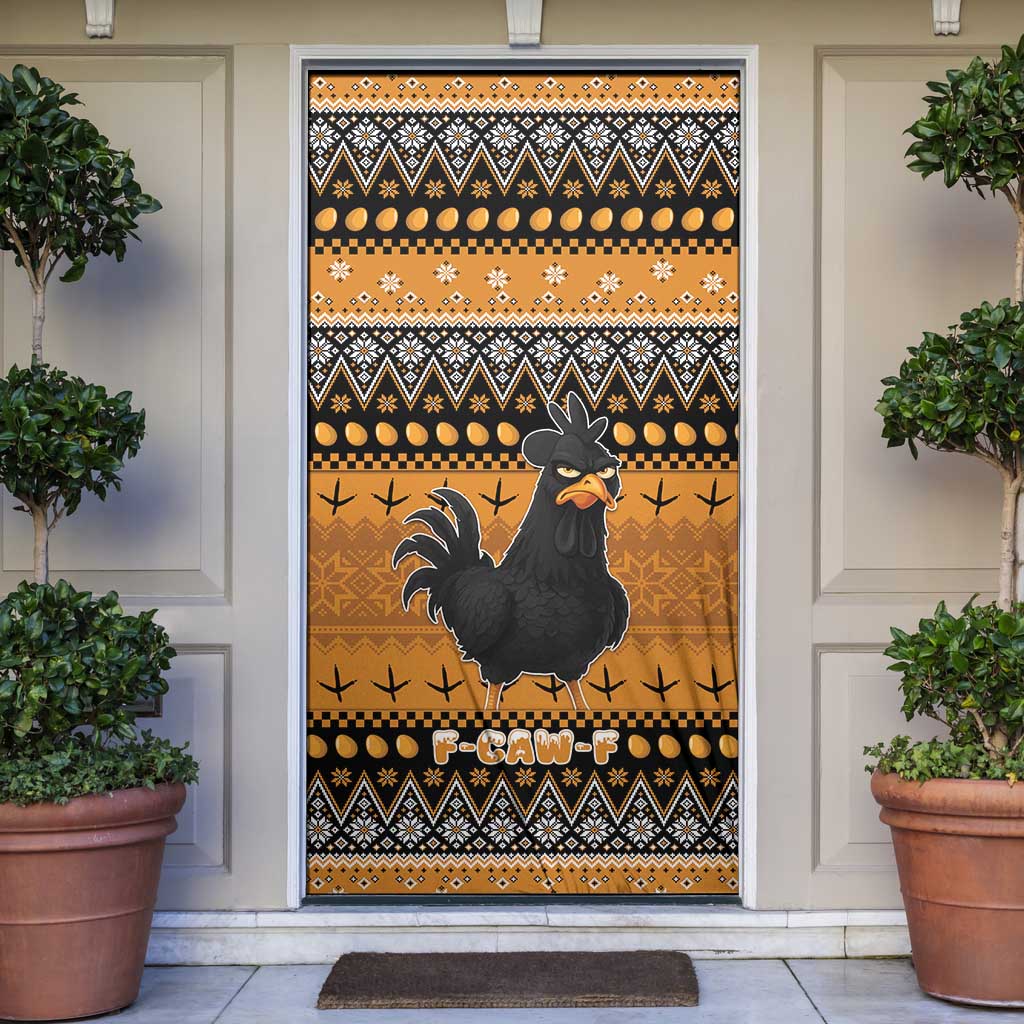 Chicken Christmas Door Cover F Caw F - Wonder Print Shop
