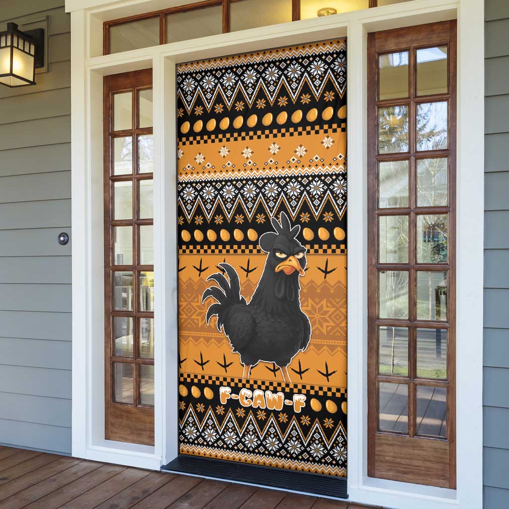Chicken Christmas Door Cover F Caw F - Wonder Print Shop