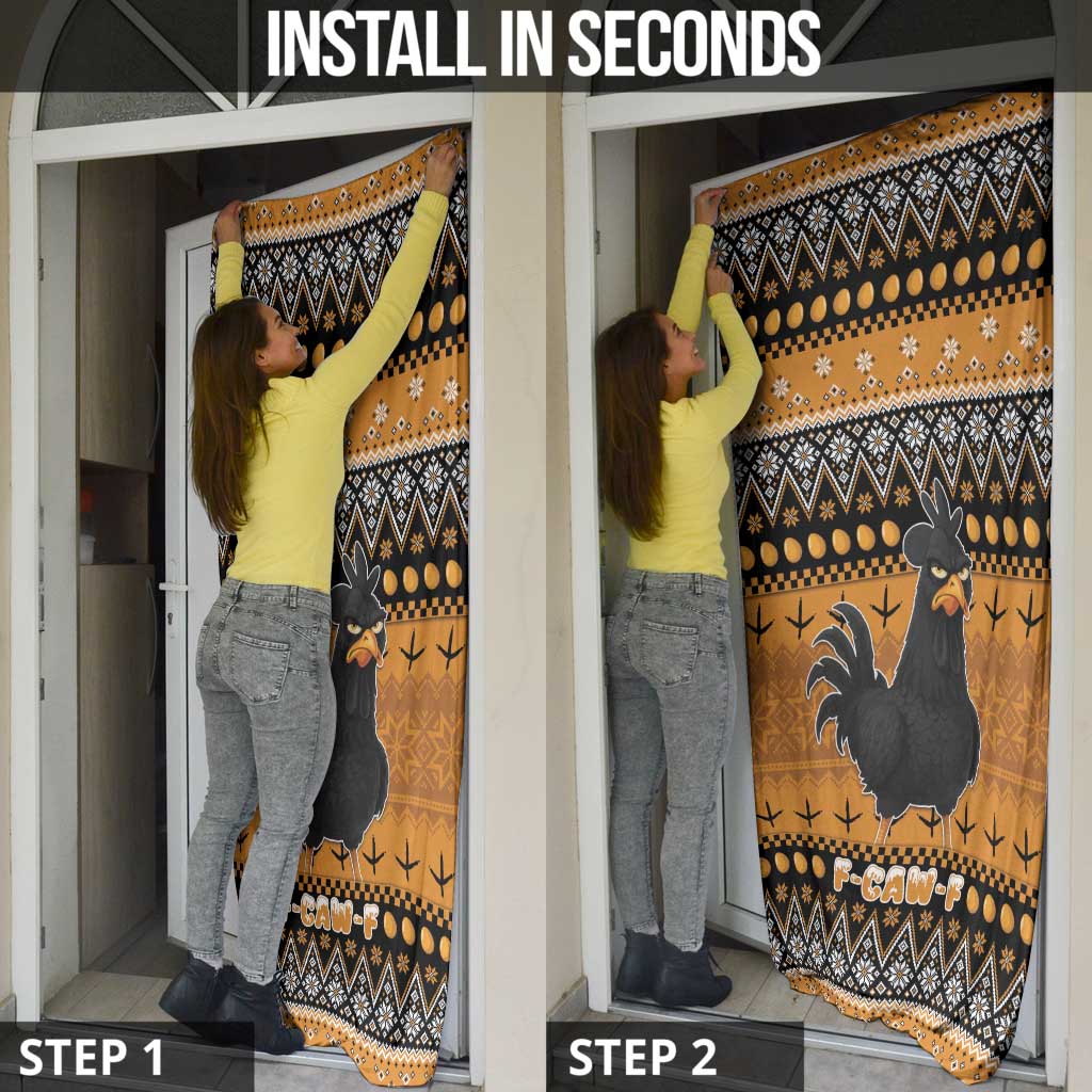 Chicken Christmas Door Cover F Caw F - Wonder Print Shop