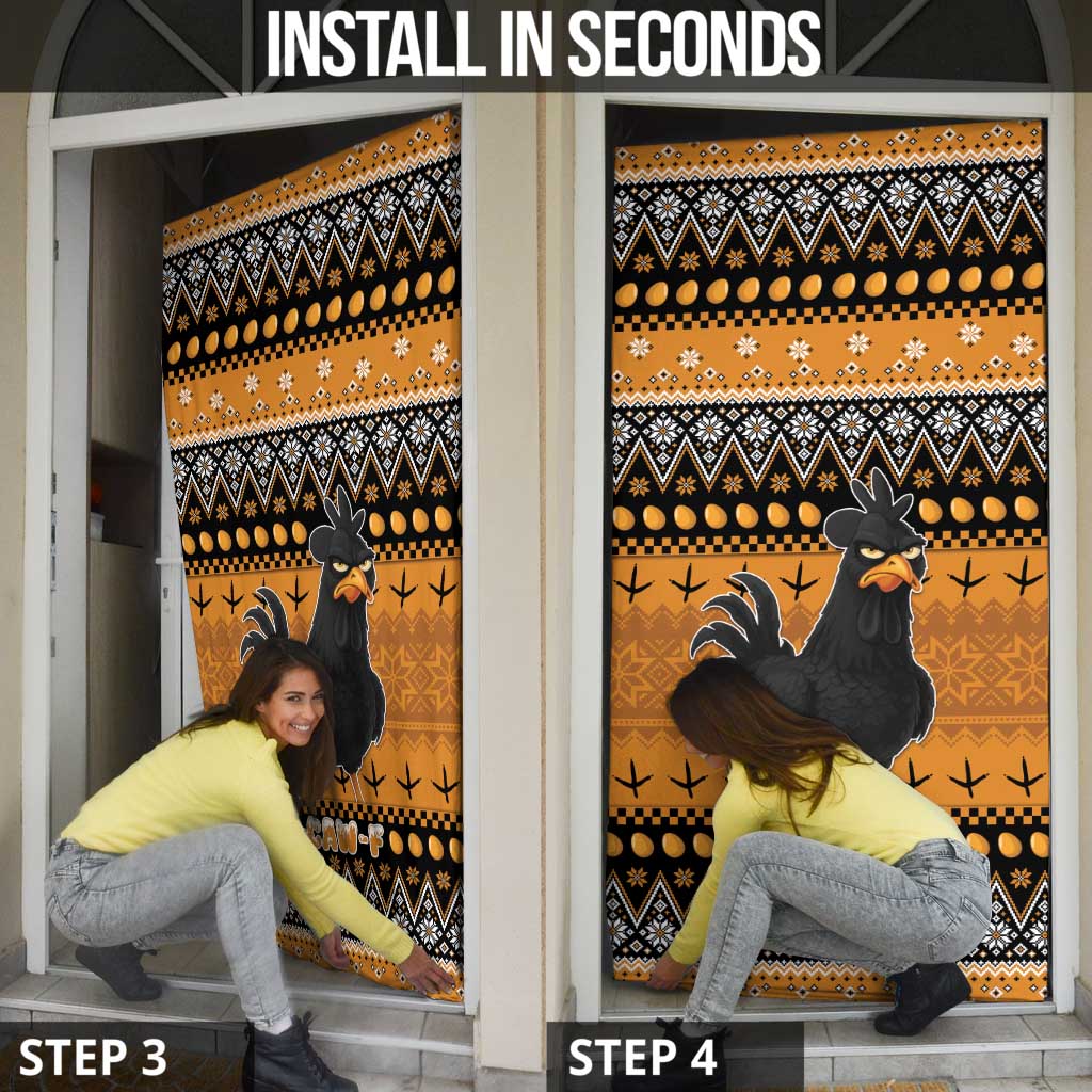 Chicken Christmas Door Cover F Caw F - Wonder Print Shop