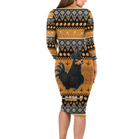 Chicken Christmas Family Matching Long Sleeve Bodycon Dress and Hawaiian Shirt F Caw F - Wonder Print Shop