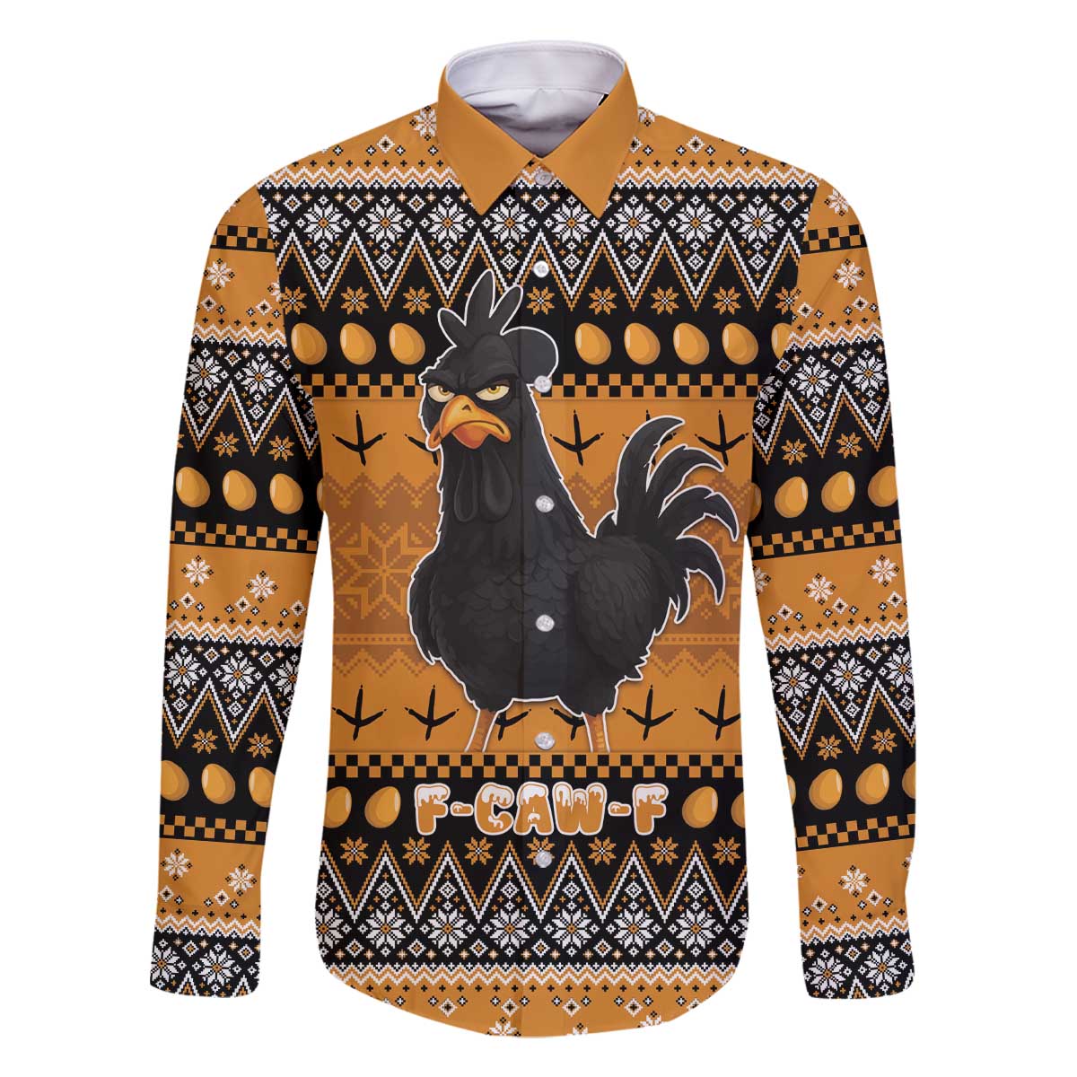 Chicken Christmas Family Matching Off The Shoulder Long Sleeve Dress and Hawaiian Shirt F Caw F - Wonder Print Shop