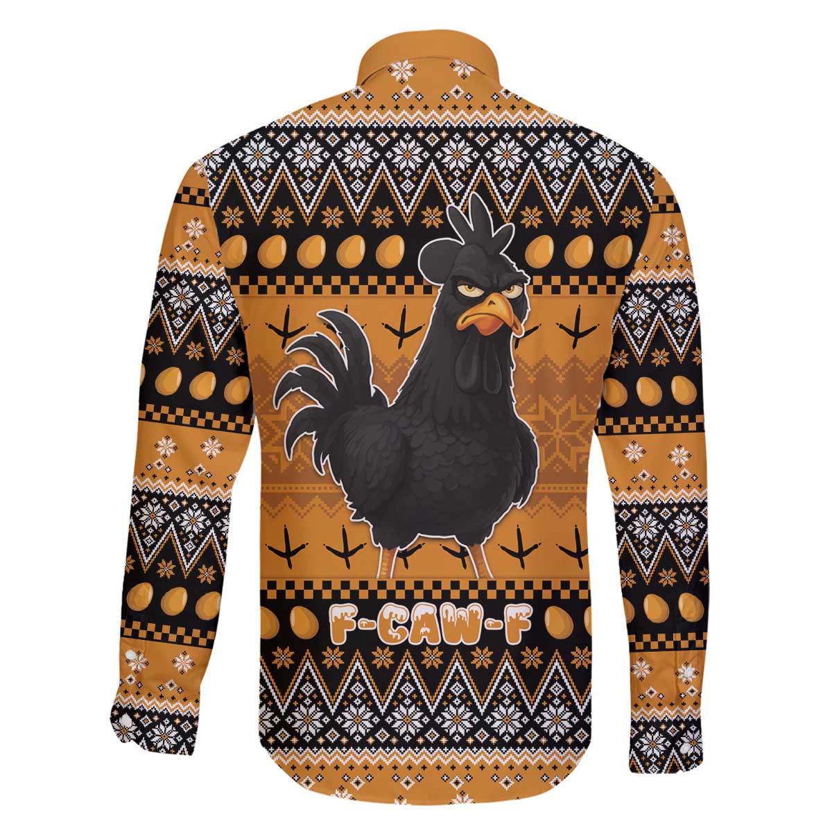 Chicken Christmas Family Matching Off The Shoulder Long Sleeve Dress and Hawaiian Shirt F Caw F - Wonder Print Shop