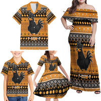 Chicken Christmas Family Matching Off Shoulder Maxi Dress and Hawaiian Shirt F Caw F - Wonder Print Shop