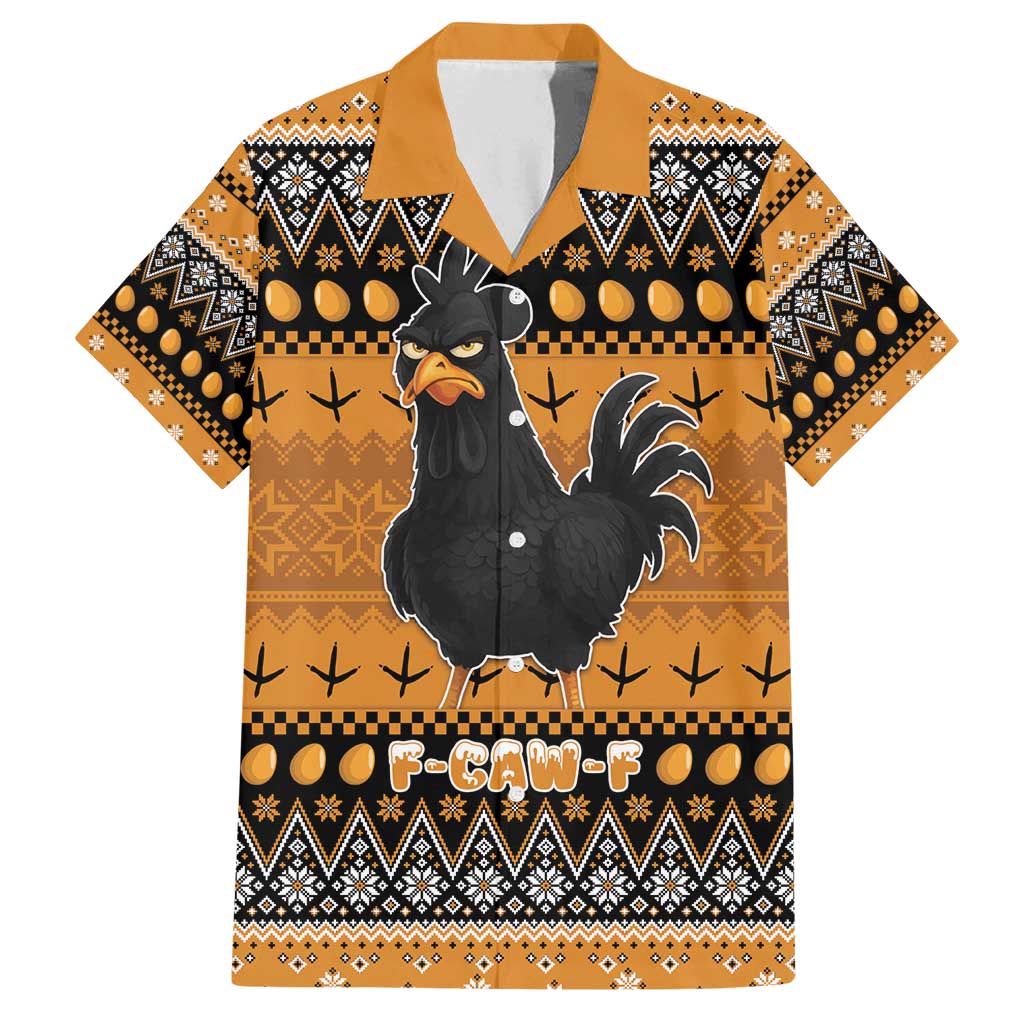 Chicken Christmas Family Matching Off Shoulder Maxi Dress and Hawaiian Shirt F Caw F - Wonder Print Shop
