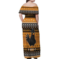 Chicken Christmas Family Matching Off Shoulder Maxi Dress and Hawaiian Shirt F Caw F - Wonder Print Shop