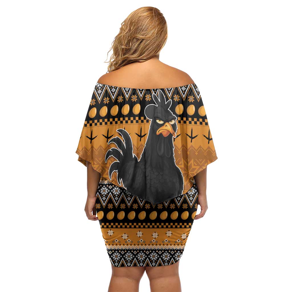 Chicken Christmas Family Matching Off Shoulder Short Dress and Hawaiian Shirt F Caw F - Wonder Print Shop