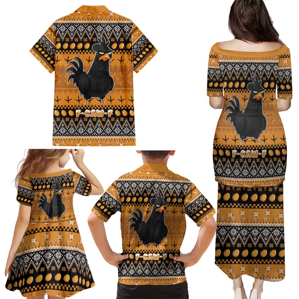 Chicken Christmas Family Matching Puletasi and Hawaiian Shirt F Caw F - Wonder Print Shop