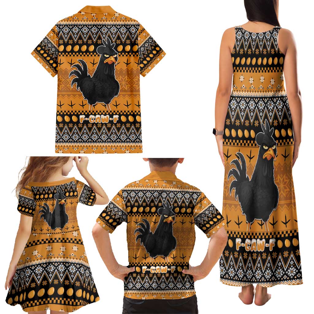 Chicken Christmas Family Matching Tank Maxi Dress and Hawaiian Shirt F Caw F - Wonder Print Shop