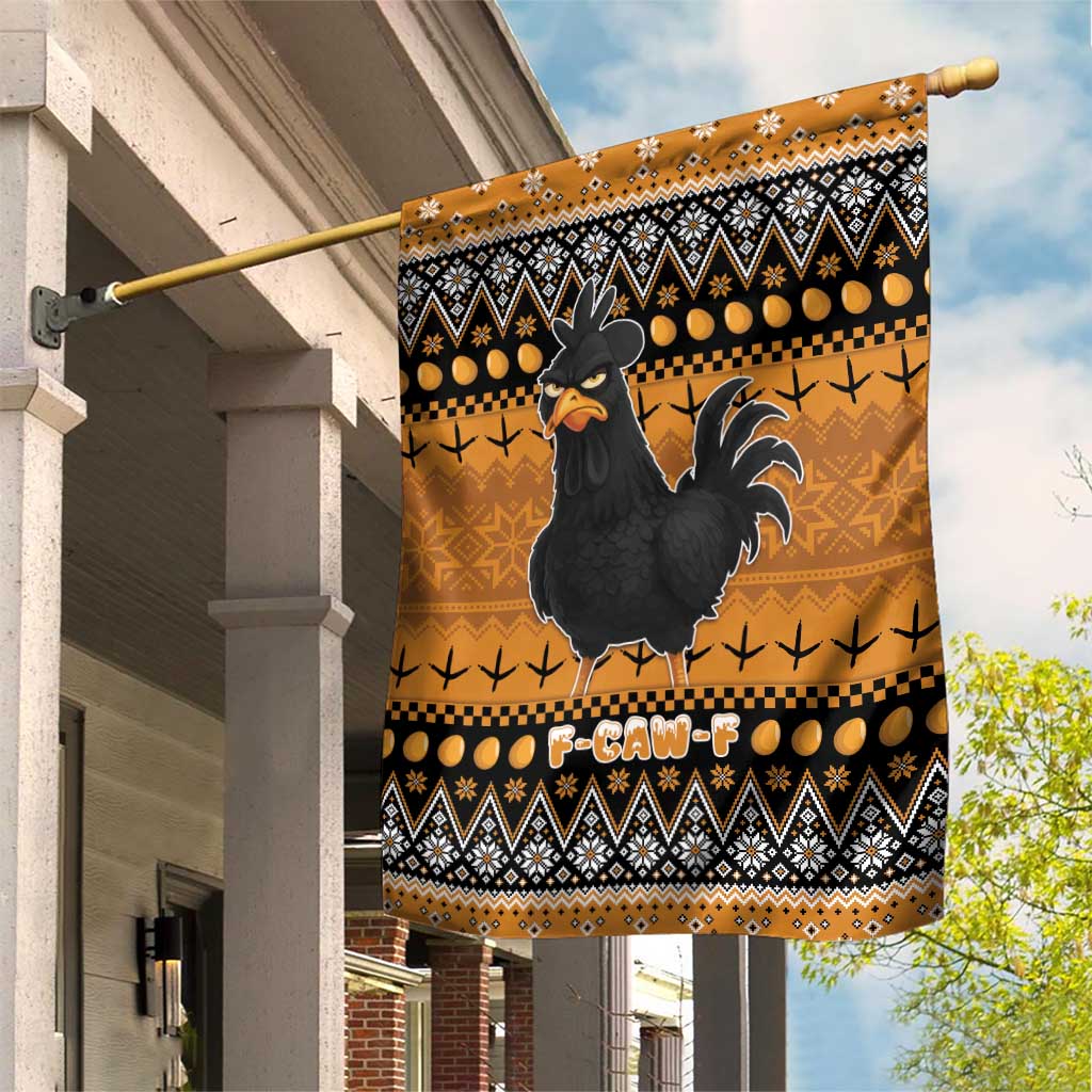 Chicken Christmas Garden Flag F Caw F - Wonder Print Shop