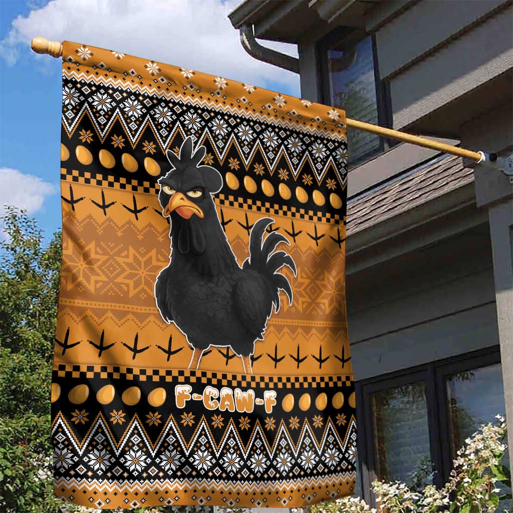 Chicken Christmas Garden Flag F Caw F - Wonder Print Shop