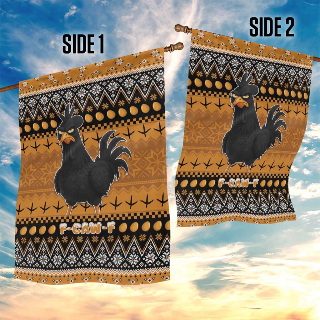 Chicken Christmas Garden Flag F Caw F - Wonder Print Shop