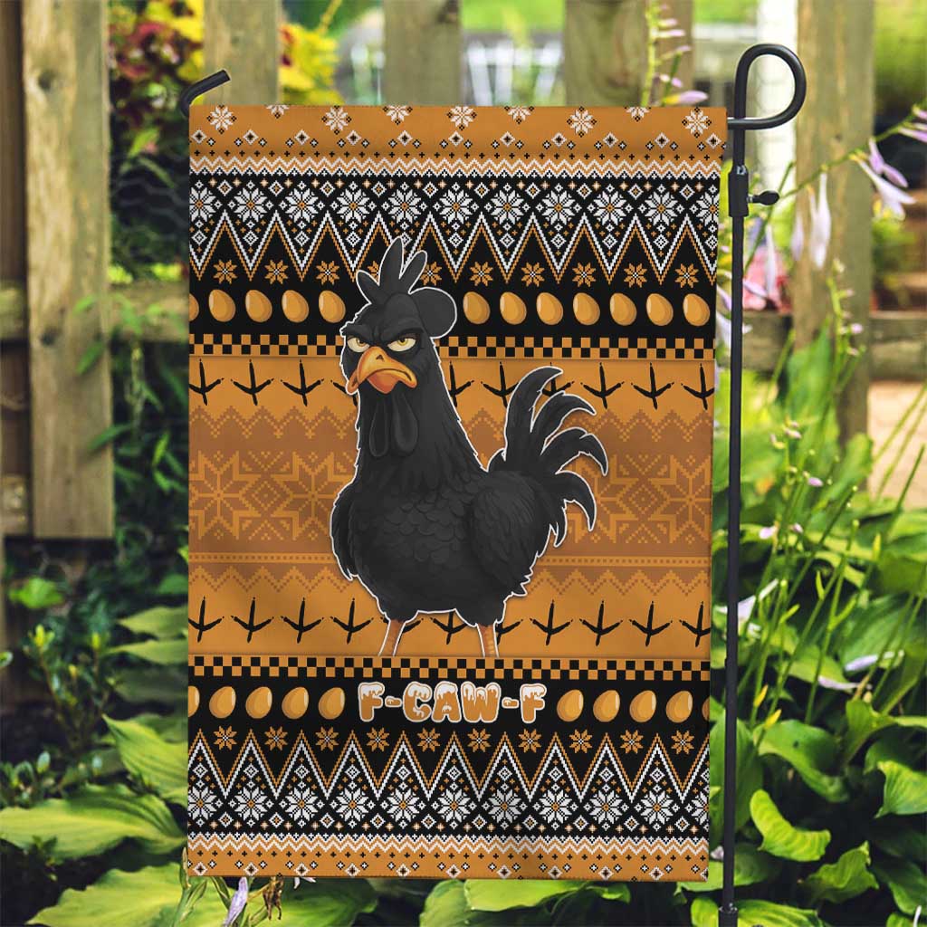Chicken Christmas Garden Flag F Caw F - Wonder Print Shop