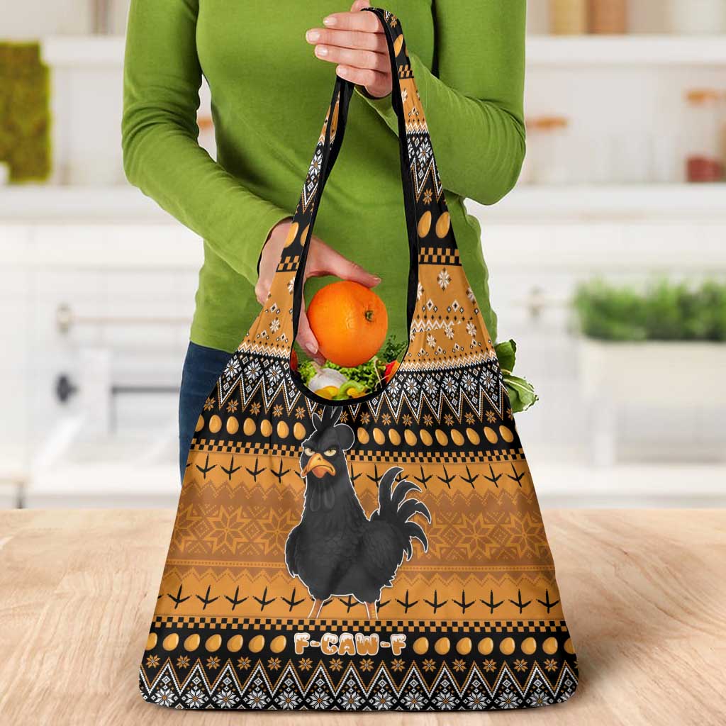 Chicken Christmas Grocery Bag F Caw F - Wonder Print Shop