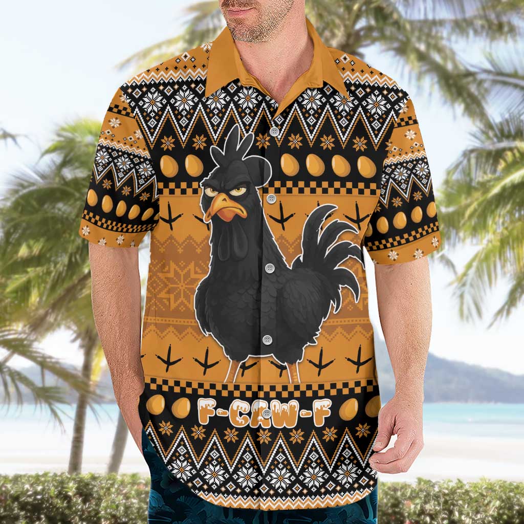 Chicken Christmas Hawaiian Shirt F Caw F - Wonder Print Shop
