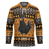 Chicken Christmas Hockey Jersey F Caw F - Wonder Print Shop