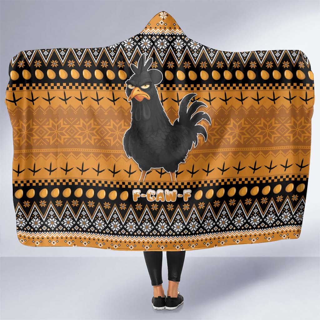 Chicken Christmas Hooded Blanket F Caw F - Wonder Print Shop