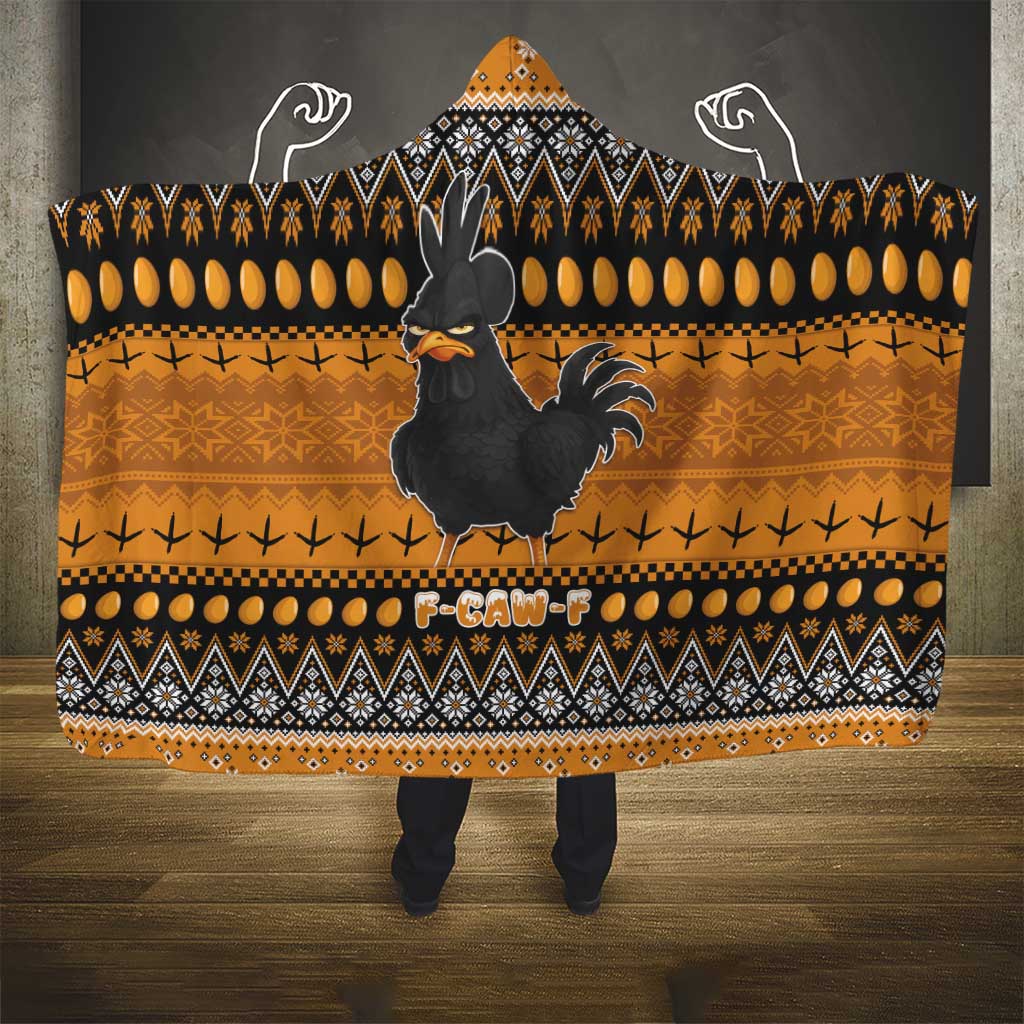 Chicken Christmas Hooded Blanket F Caw F - Wonder Print Shop