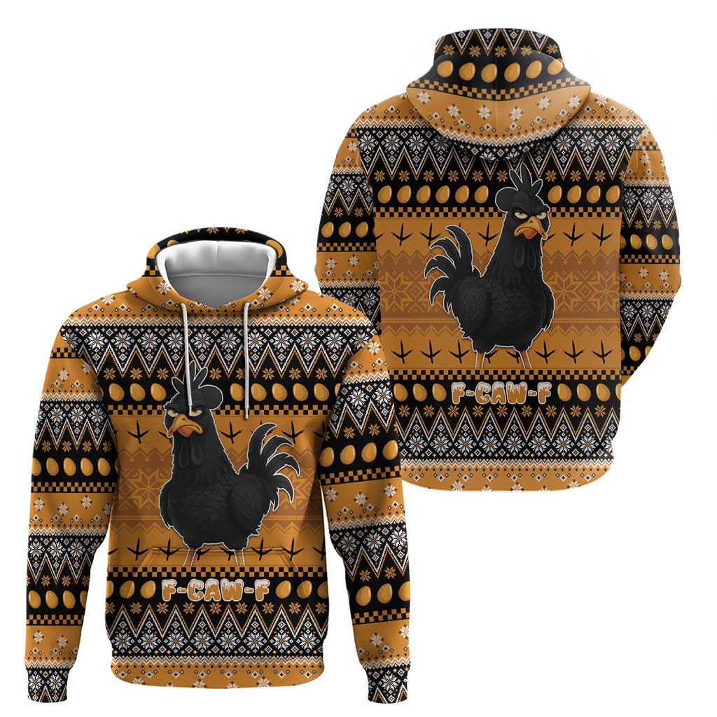 Chicken Christmas Hoodie F Caw F - Wonder Print Shop