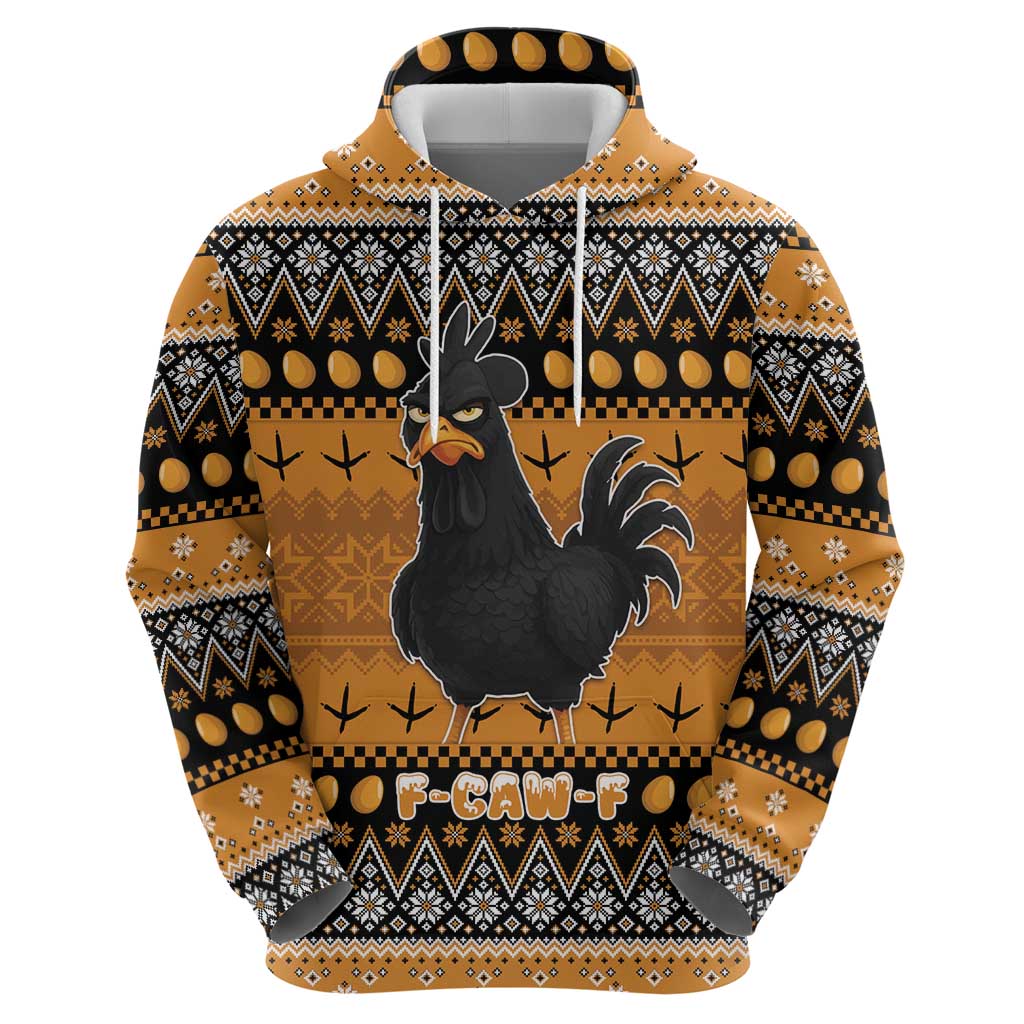 Chicken Christmas Hoodie F Caw F - Wonder Print Shop