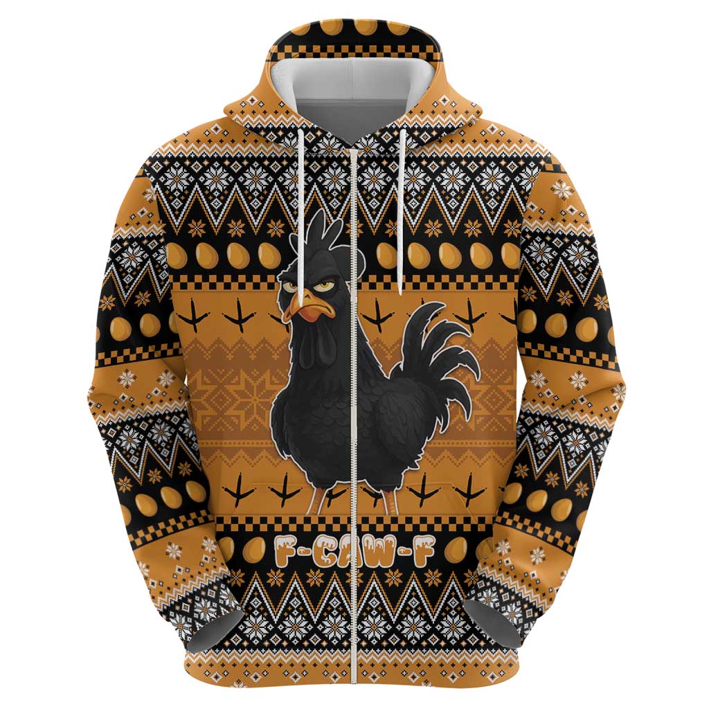Chicken Christmas Hoodie F Caw F - Wonder Print Shop