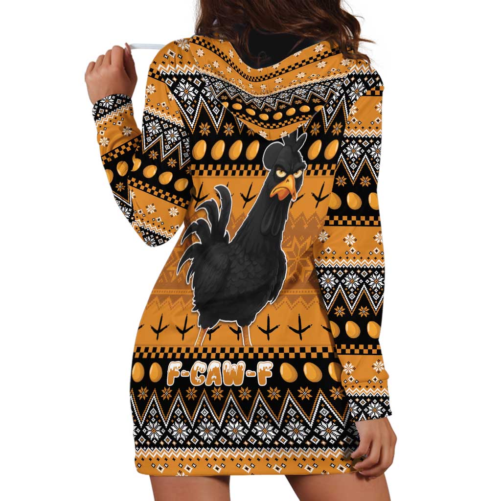 Chicken Christmas Hoodie Dress F Caw F - Wonder Print Shop