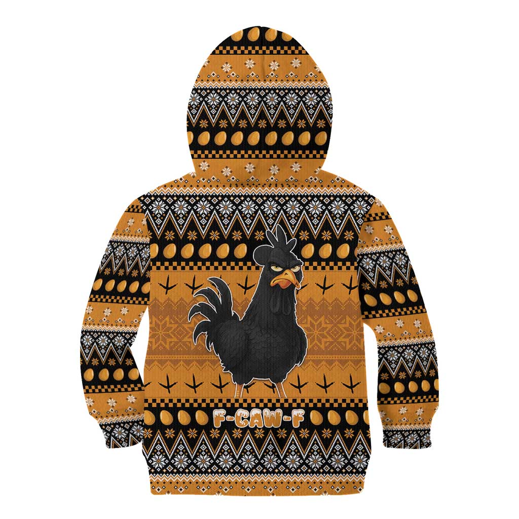 Chicken Christmas Kid Hoodie F Caw F - Wonder Print Shop