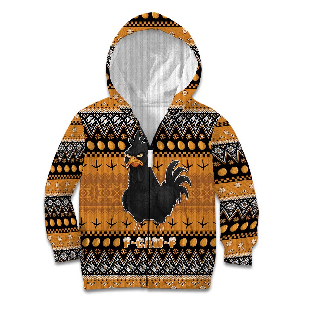 Chicken Christmas Kid Hoodie F Caw F - Wonder Print Shop