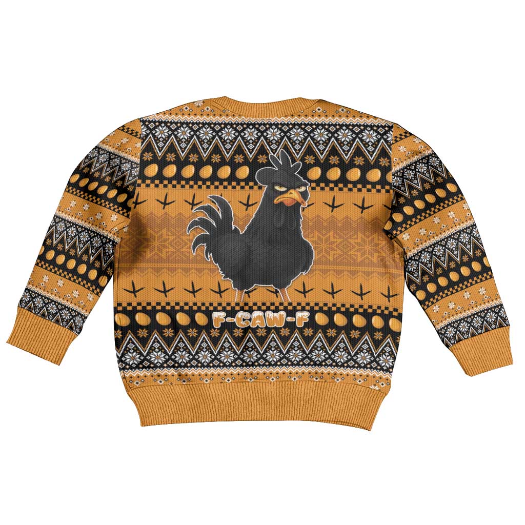 Chicken Christmas Kid Ugly Christmas Sweater F Caw F - Wonder Print Shop