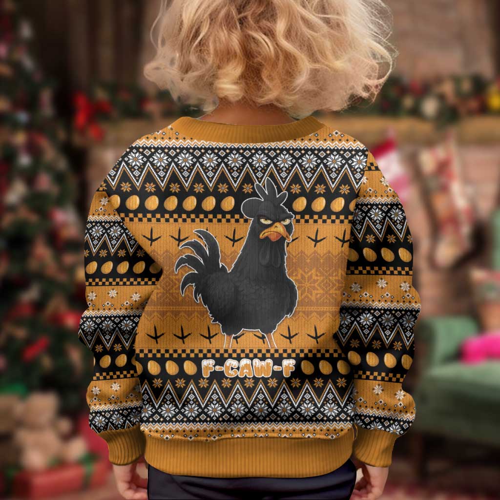 Chicken Christmas Kid Ugly Christmas Sweater F Caw F - Wonder Print Shop
