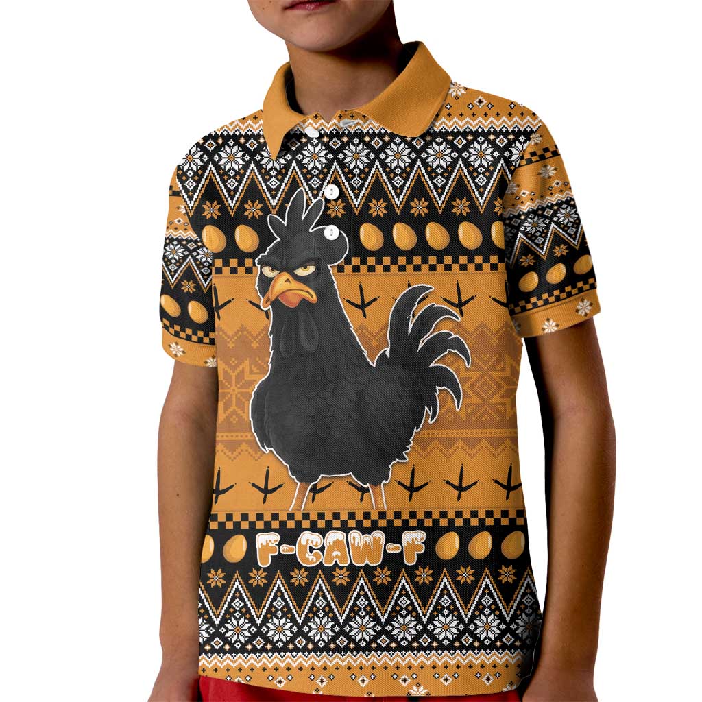 Chicken Christmas Kid Polo Shirt F Caw F - Wonder Print Shop