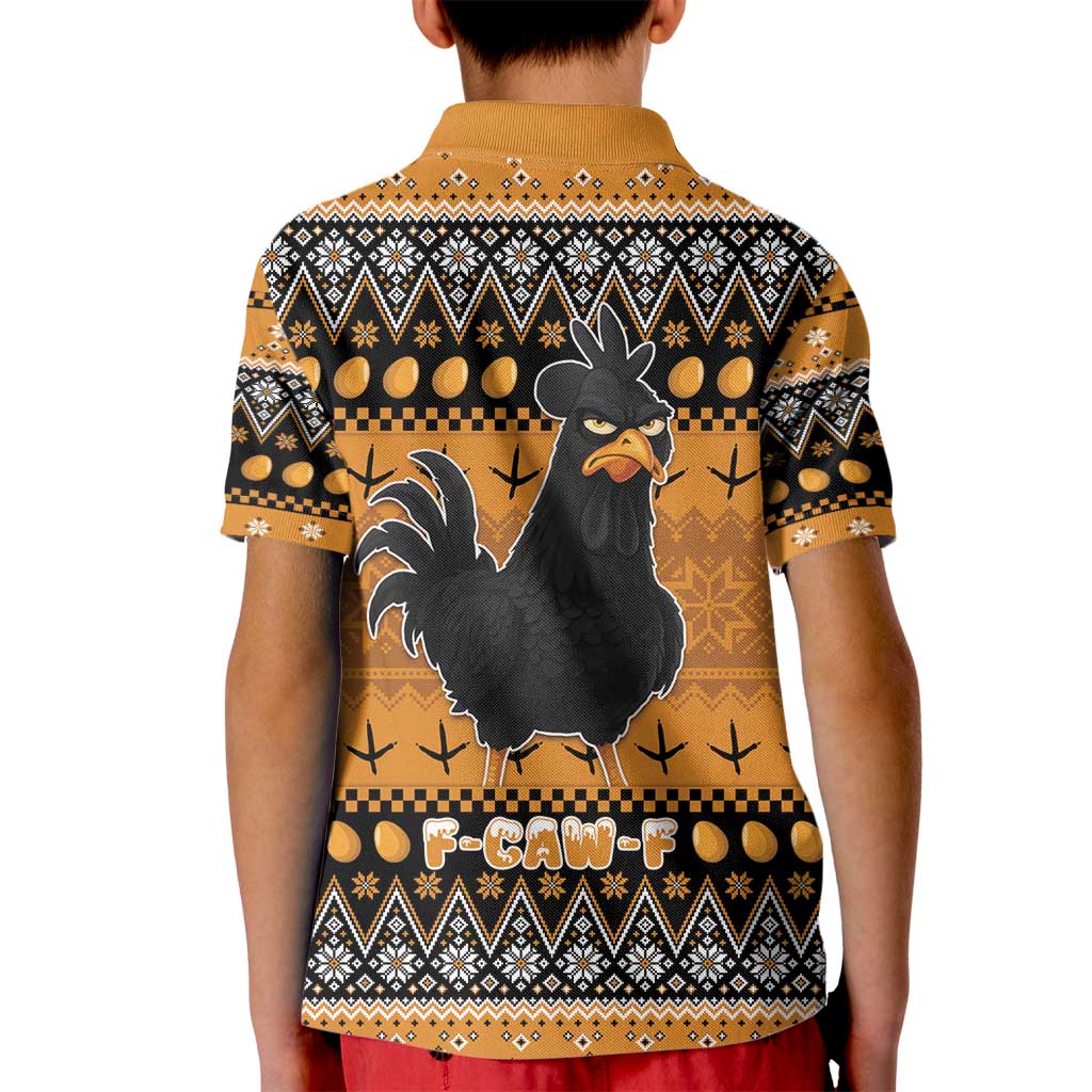 Chicken Christmas Kid Polo Shirt F Caw F - Wonder Print Shop