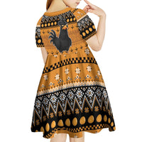 Chicken Christmas Kid Short Sleeve Dress F Caw F - Wonder Print Shop