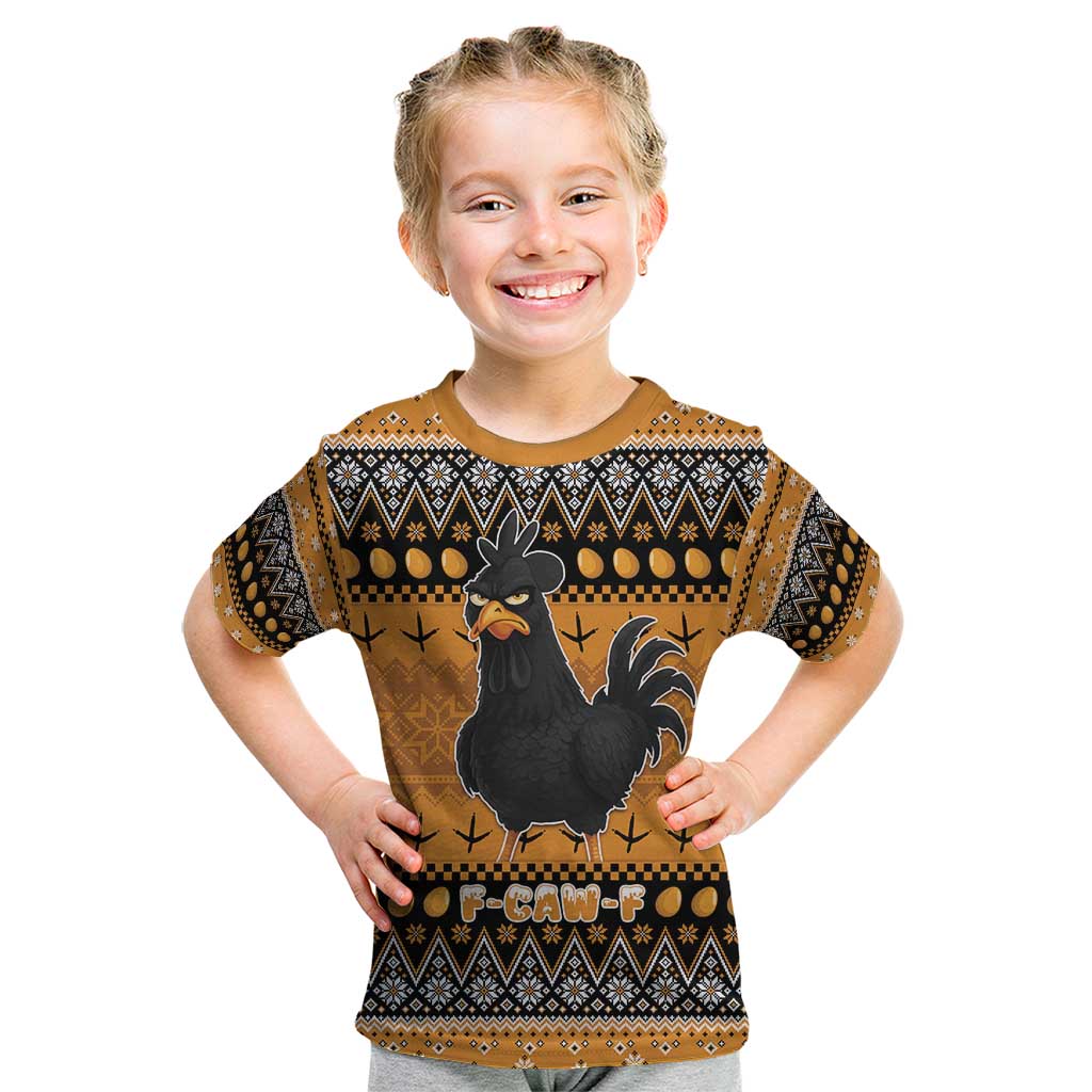 Chicken Christmas Kid T Shirt F Caw F - Wonder Print Shop