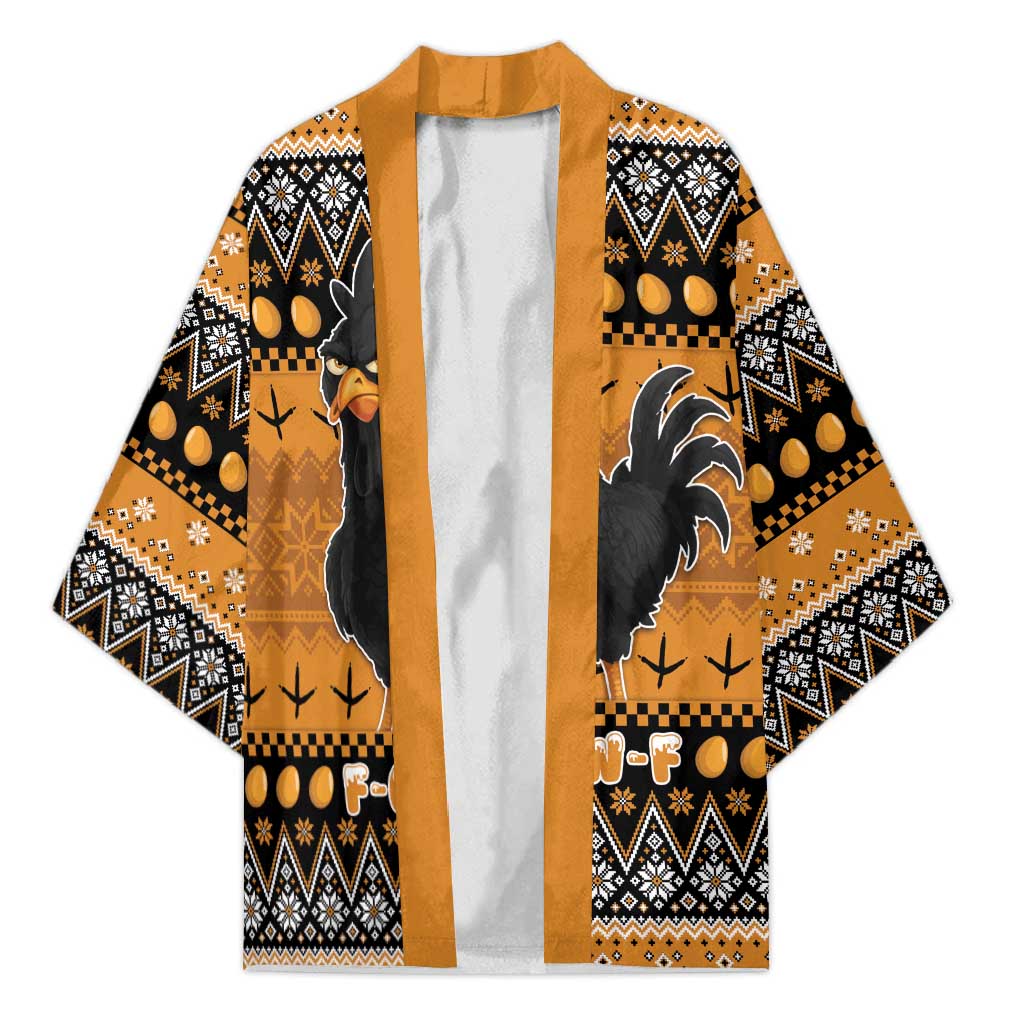 Chicken Christmas Kimono F Caw F - Wonder Print Shop