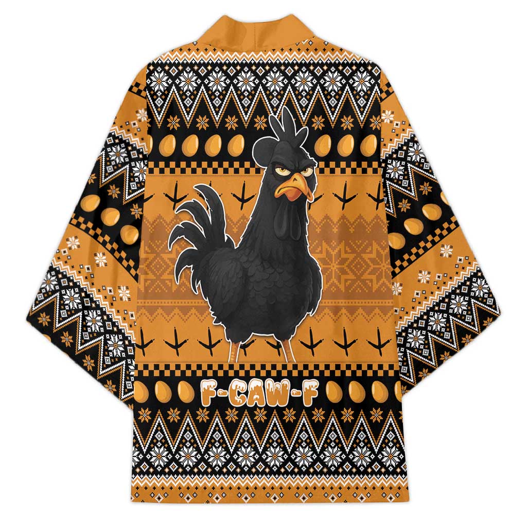 Chicken Christmas Kimono F Caw F - Wonder Print Shop