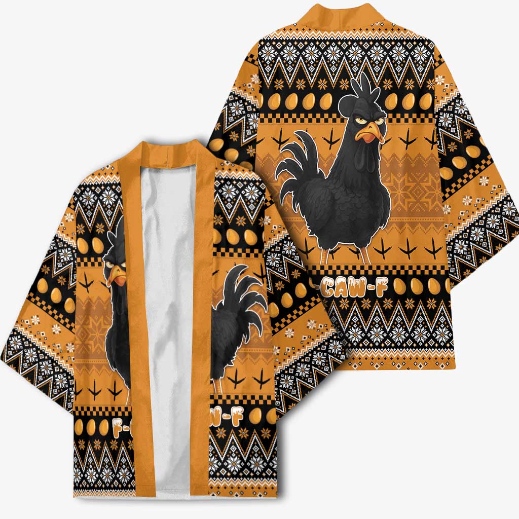 Chicken Christmas Kimono F Caw F - Wonder Print Shop