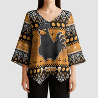Chicken Christmas Kimono Sleeve Blouse F Caw F - Wonder Print Shop