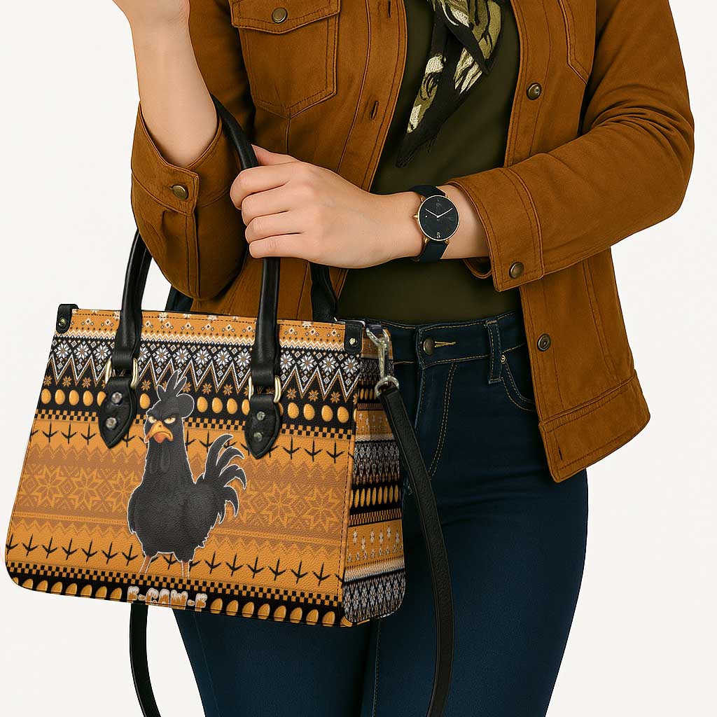 Chicken Christmas Leather Bag F Caw F - Wonder Print Shop