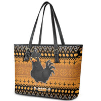 Chicken Christmas Leather Tote Bag F Caw F - Wonder Print Shop