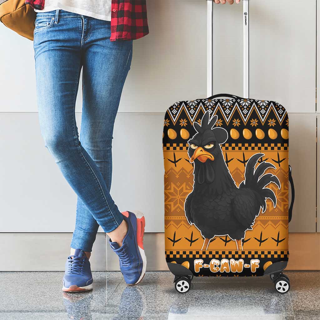Chicken Christmas Luggage Cover F Caw F - Wonder Print Shop