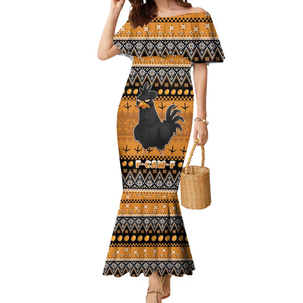 Chicken Christmas Mermaid Dress F Caw F - Wonder Print Shop