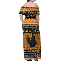 Chicken Christmas Off Shoulder Maxi Dress F Caw F - Wonder Print Shop