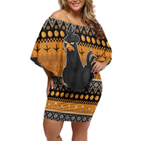 Chicken Christmas Off Shoulder Short Dress F Caw F - Wonder Print Shop