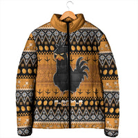 Chicken Christmas Padded Jacket F Caw F - Wonder Print Shop