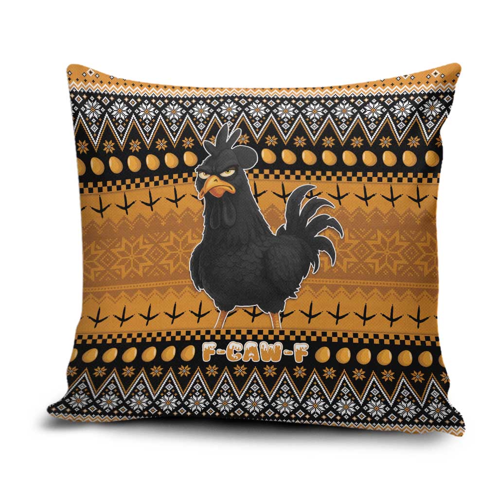 Chicken Christmas Pillow Cover F Caw F - Wonder Print Shop