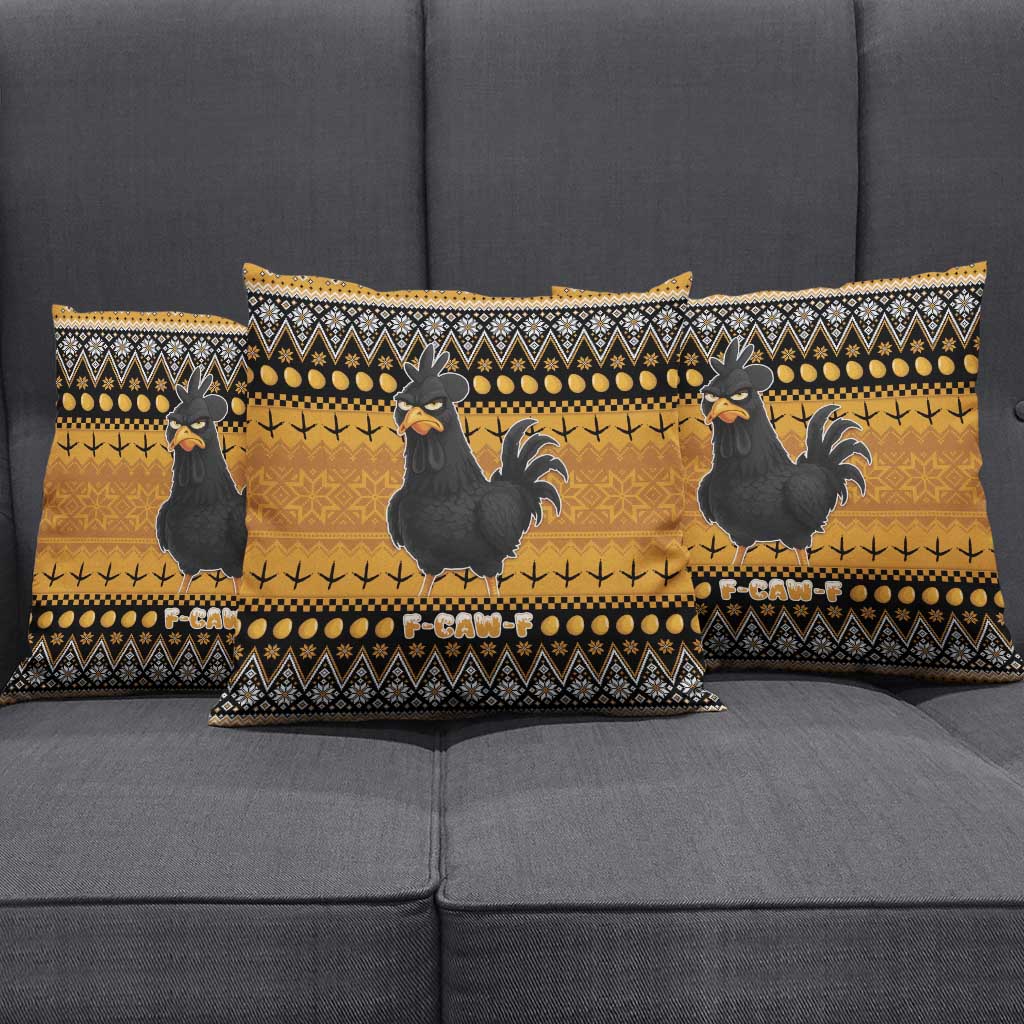 Chicken Christmas Pillow Cover F Caw F - Wonder Print Shop